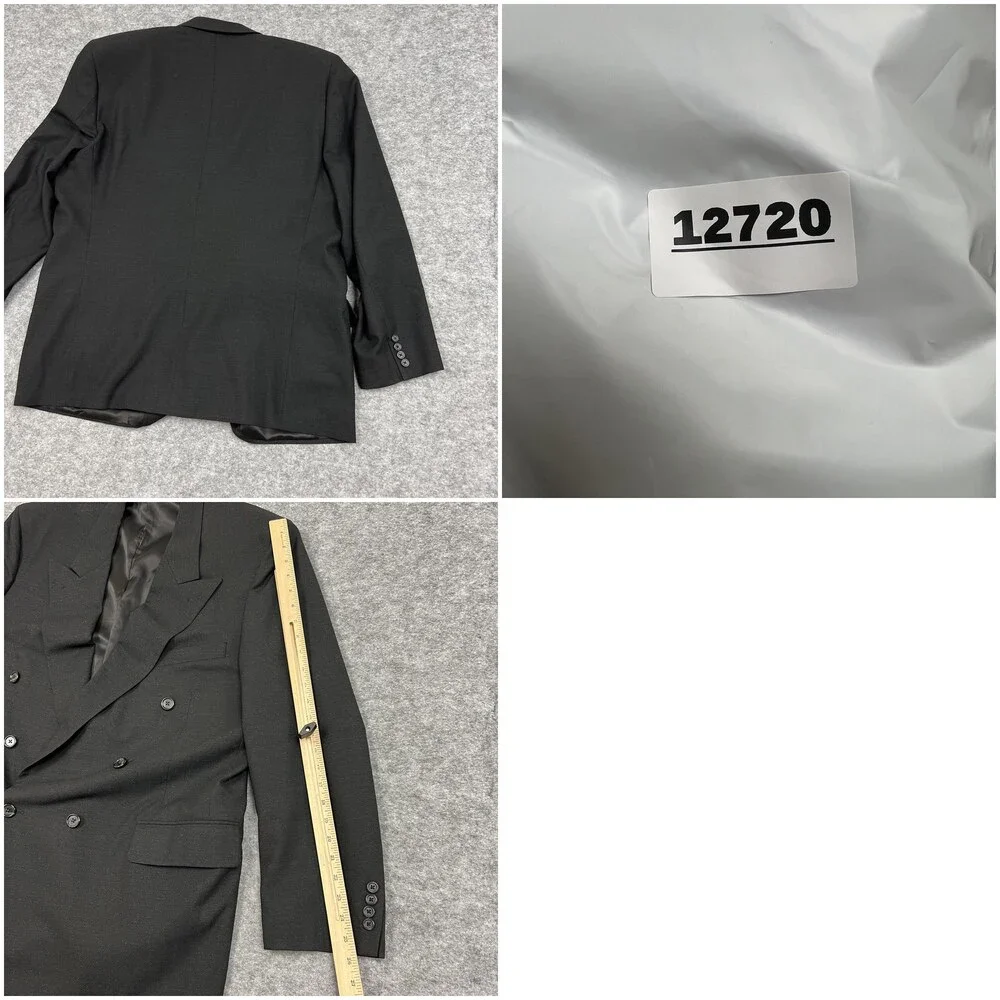 H Freeman Son Blazer Sport Coat Mens 52 Black Wool Double Breasted Vintage Union